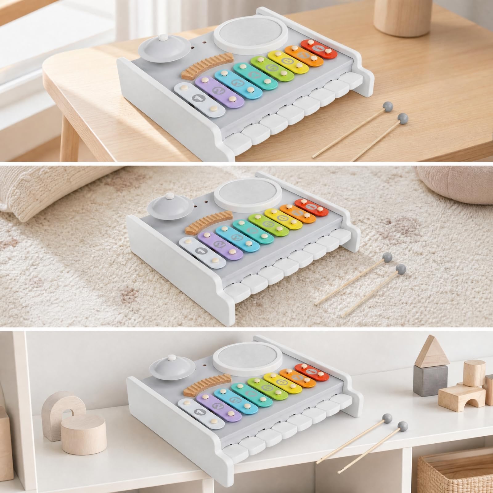 Giocattolo Multifunzionale Le Colorato Giocattolo con Barre li Numerate Stimolante Set Le con Bacchette per Camera dei Giochi