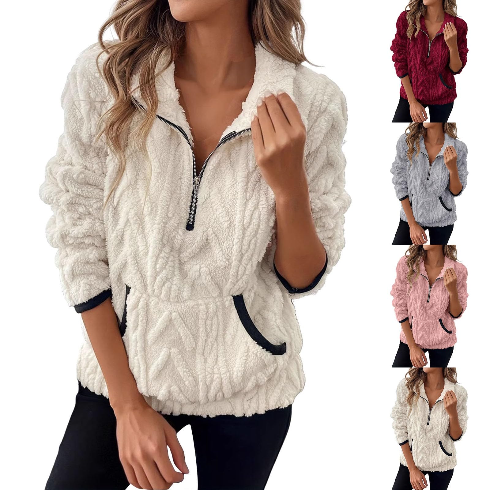 Sweat Femme Hiver Fourrure - 2026 Sans Capuche Sweat Shirt Pull Femme
