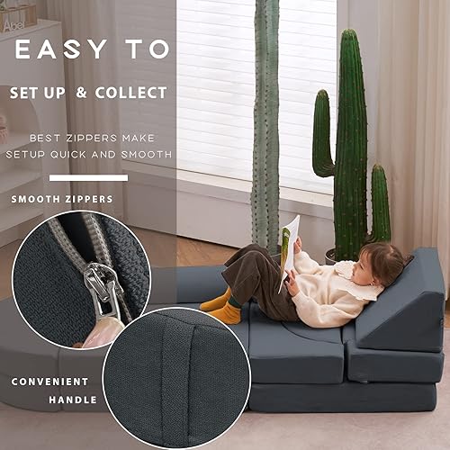 Miniatura 6 de jela Sofá infantil de lujo 14 piezas sofá de suelo muebles modulares para adultos juego de casa de juegos para niños pequeños sofá modular de espuma