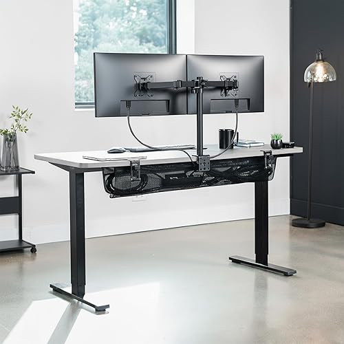 Miniatura 2 de VIVO DESK-AC44MH - Red de malla de 44 pulgadas sin taladro, organizador de cables para organizar cables debajo del escritorio, ajustable, para