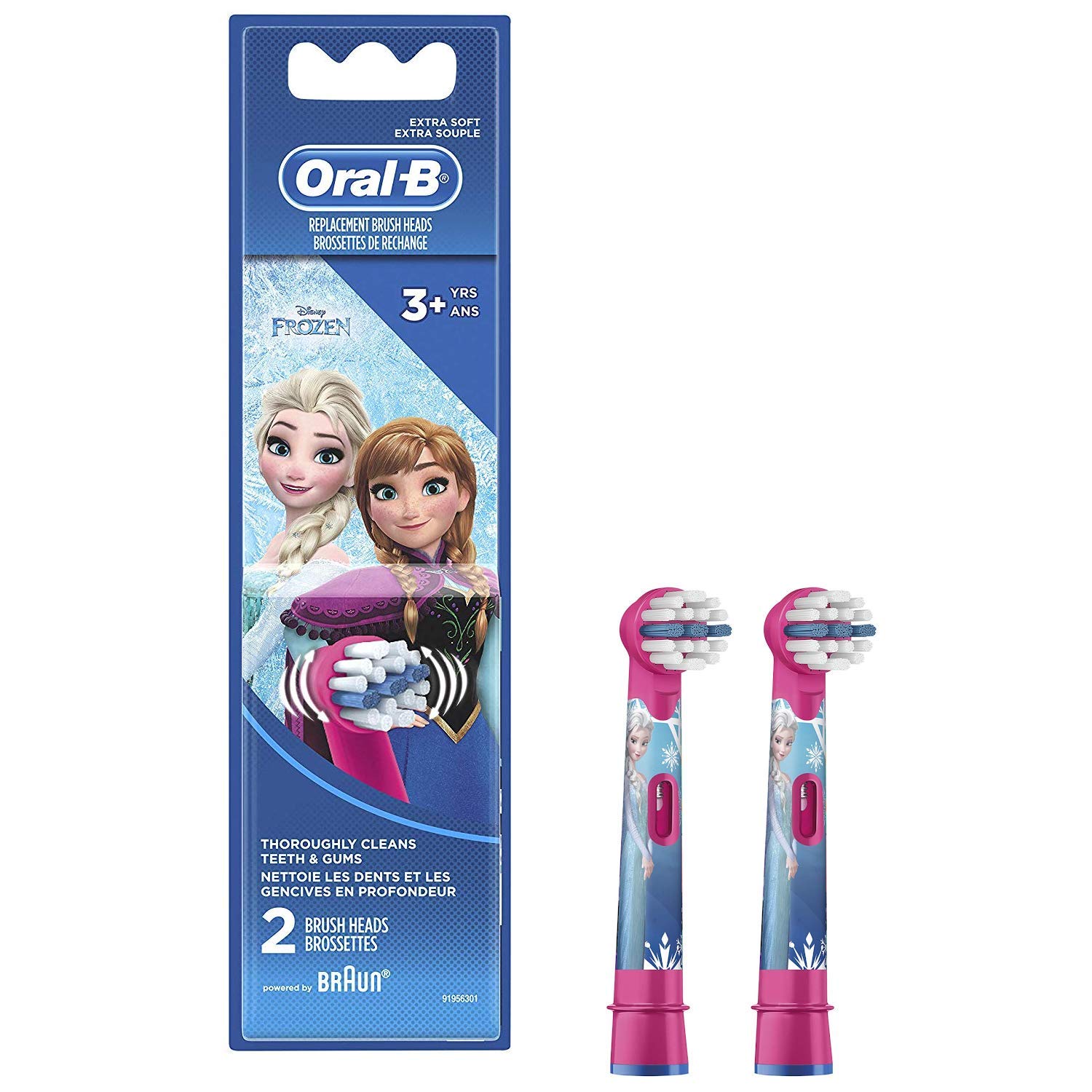 Oral-BKids Extra Soft Replacement Brush Heads Featuring Disney's Frozen, 2 Count, Kids 3+