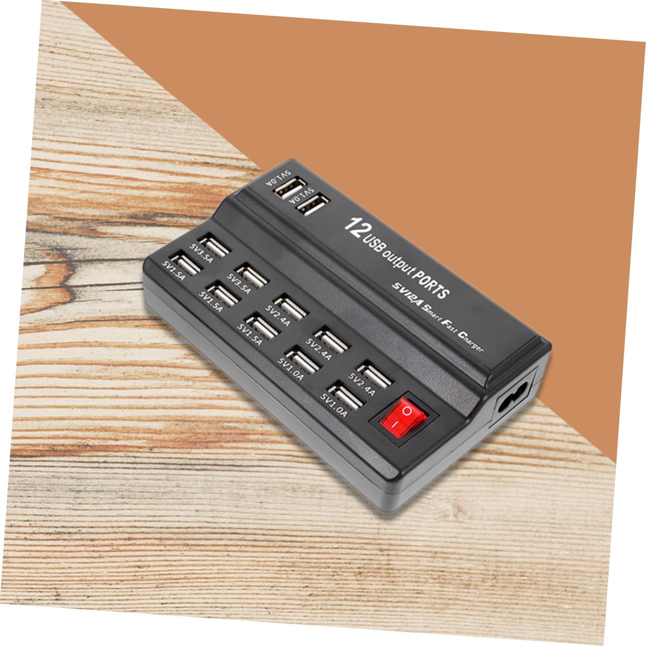 Gadpiparty Stazione di Ricarica USB Multipla 12 Porte Caricatore Intelligente 12a per Telefoni Tablet e Dispositivi Mp3