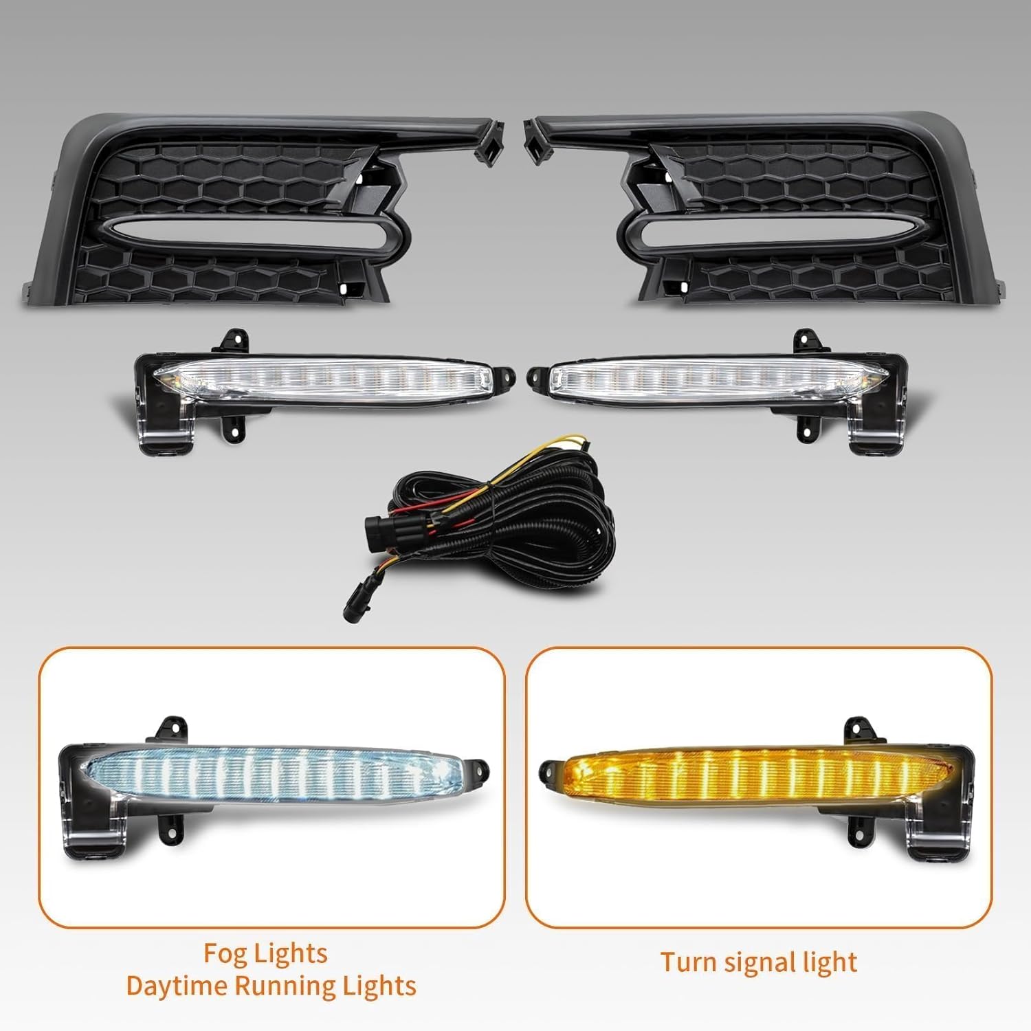 Turn Signal Fog Light Assembly Compatible with Corolla SE/XSE 2020 2021 2022 Fog Lamp with Wiring Harness and Bezel 812B012010/ 812A012010/ TO2562105/ TO2563105