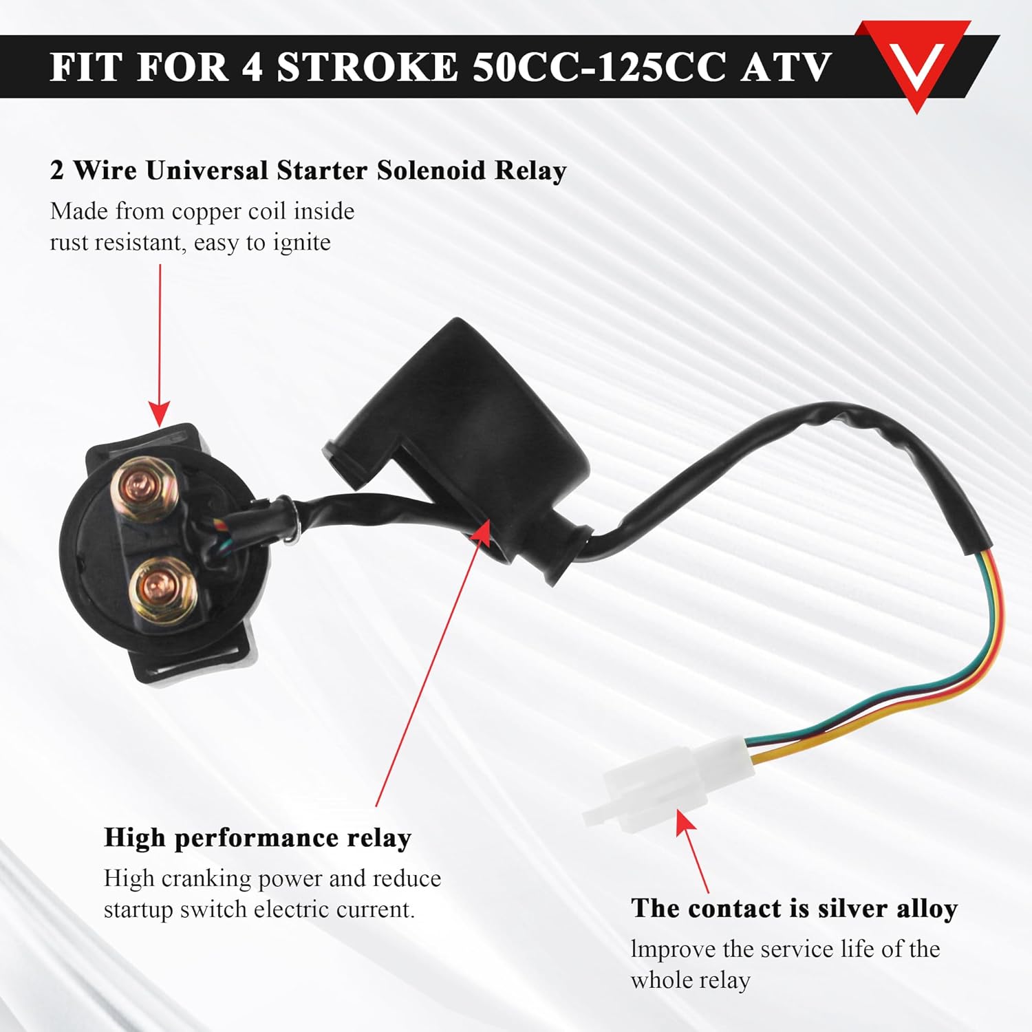 PRO BAT 110cc ATV Electric Wiring Harness for Chinese ATV Go Kart Taotao 50CC 70 90 110CC 125CC with Starter Solenoid Relay Ignition Coil Stator Voltage Regulator CDI