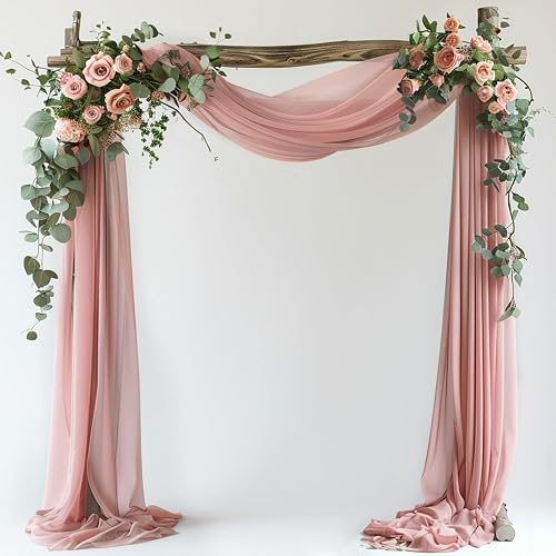 Wokceer Wedding Arch Draping Fabric Backdrop Drapes 28.7"x 20FT, Dusty