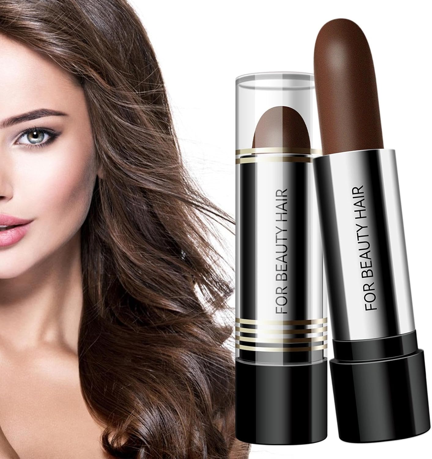 Haarkleurstick | Instant Touch-Up Haarverf | Unisex haarkleur Stain Shield Stick haar en baard, waterdichte tijdelijke grijze concealer -up borstel