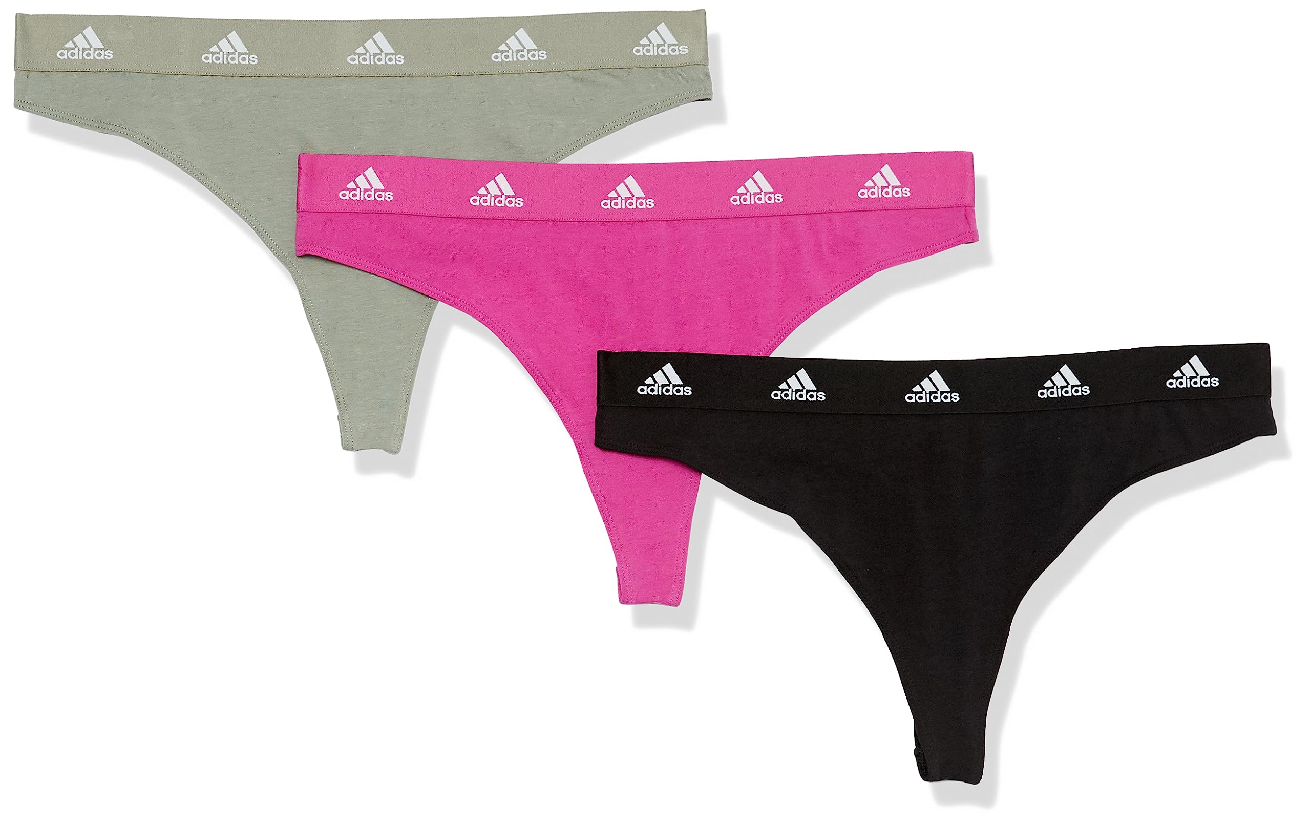 Adidas Thong (3pk) - Sport Active Comfort Cotton Tanga Mujer (Pack de 3)