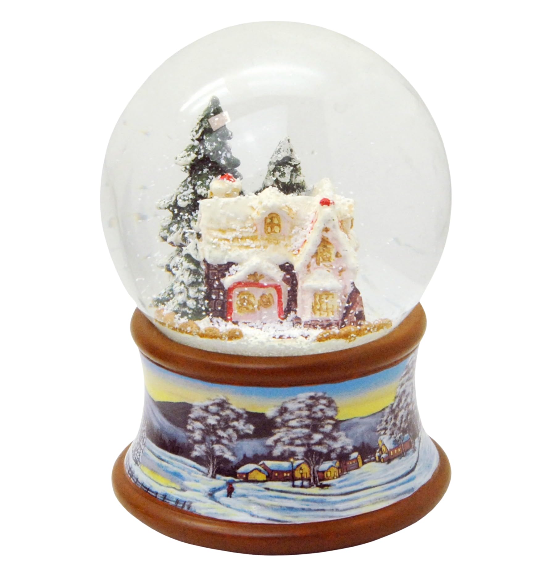 Minium Collection 20195 Snow Globe Sugar Bakery House Christmas Bakery on Nostalgic Winter Landscape Brown Tone Christmas Winter with Music Box - 100 mm Wide