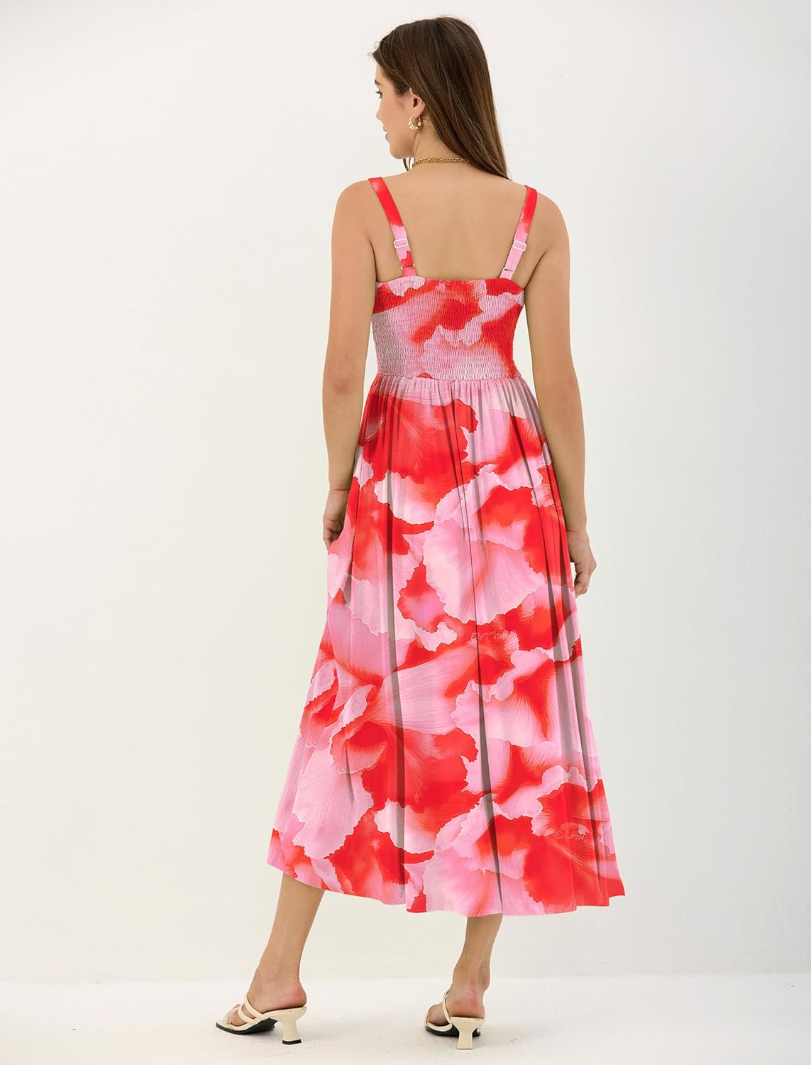 ZAFUL Women Floral Corset Dress Summer Wedding Guest Dresses Flowy A Line Midi Sundress with Pockets - Image 3