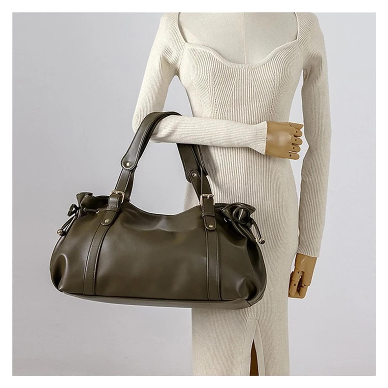 Bolso Tote de Cuero Suave con cordón for Mujer