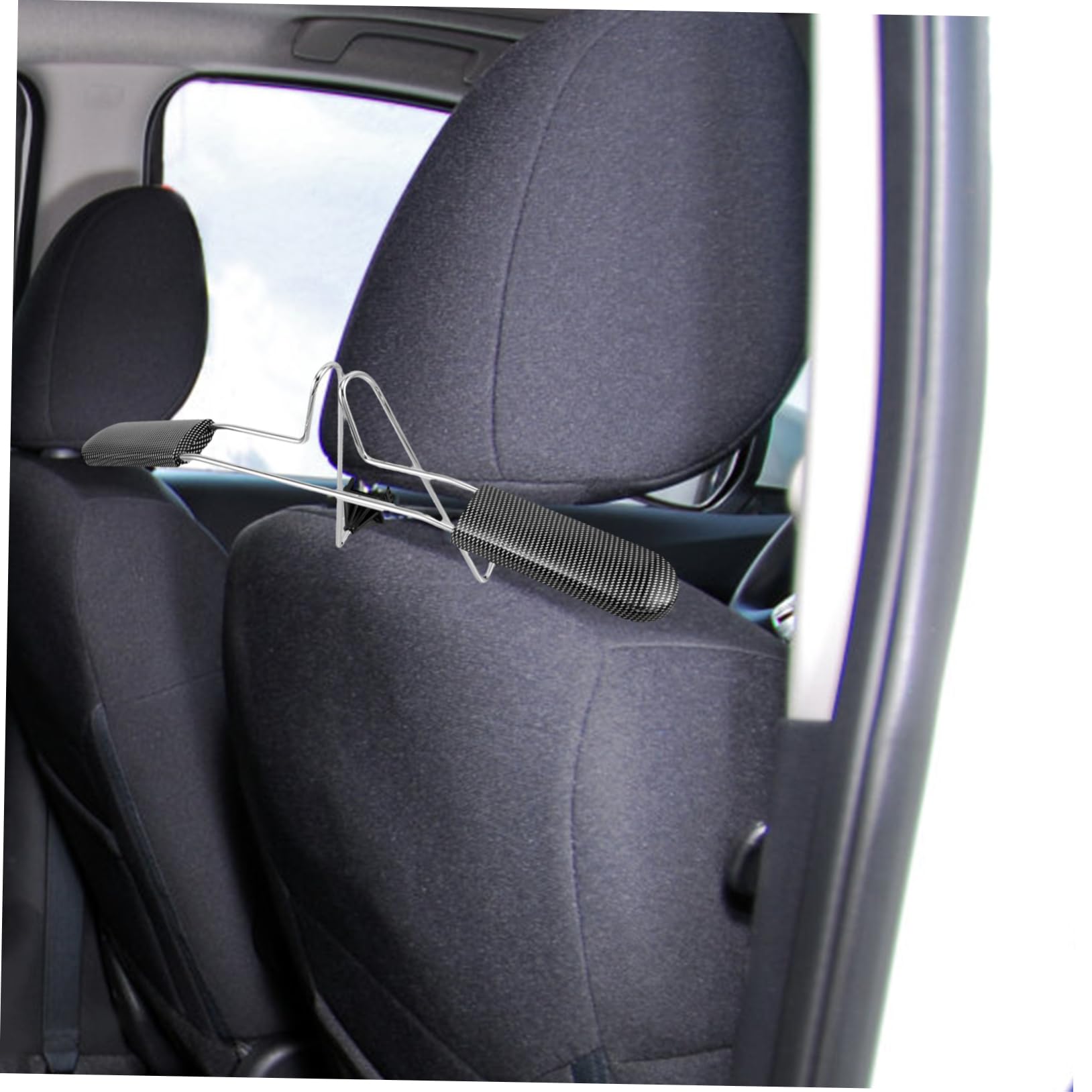 Didiseaon Gruccia per Auto in Acciaio Inossidabile e Fibra di Carbonio, Porta Appendiabiti Portatile Installazione Facile, Adatta a Viaggi e Camicie e Giacche, Retrattile 40-52cm