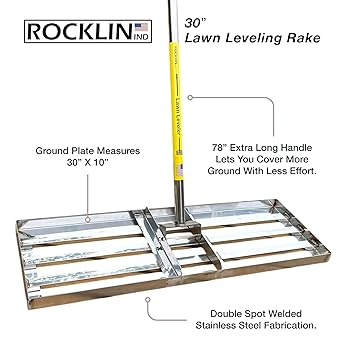 Landscape Products ラグ(リン) Amazon.com : Rocklin™ Lawn Leveling Rake | Levelawn Tool