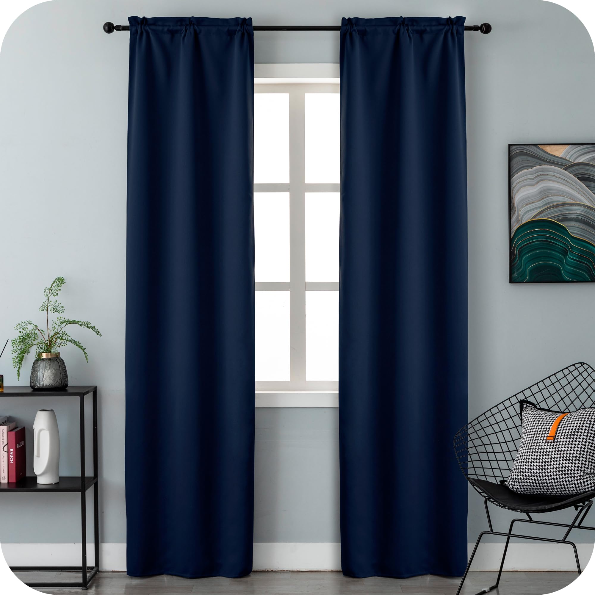 GIRASOLE HOME® Par De Cortinas Opacas, Térmicas Suaves, Estampadas