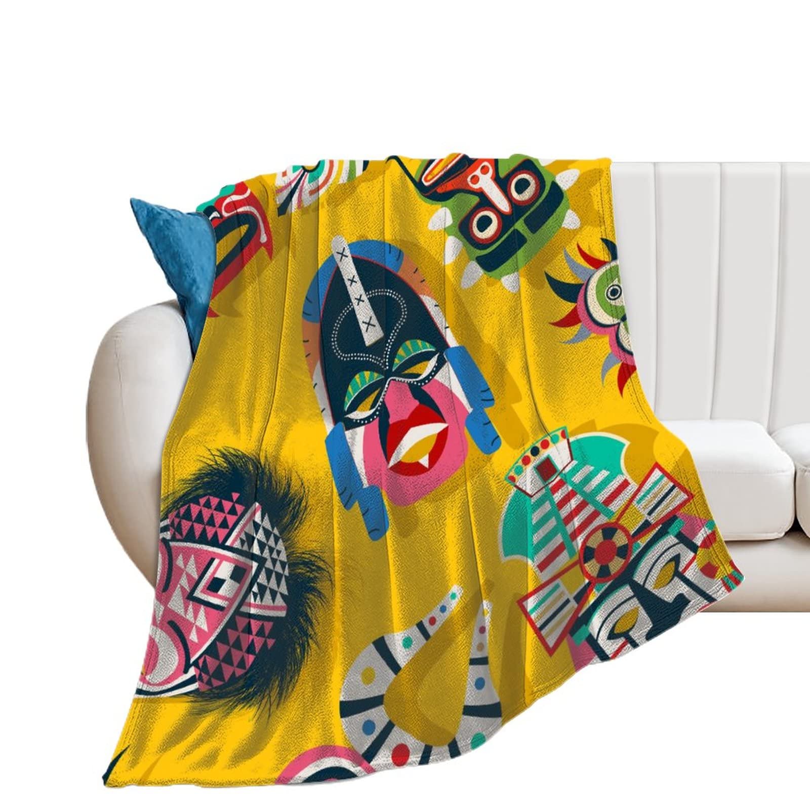 Couverture polaire totem plaid de canapé design 100x130 cm lit