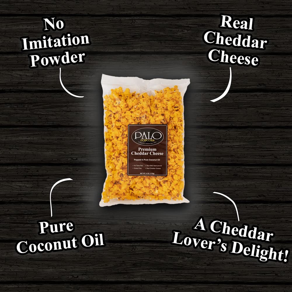 Palo Popcorn Premium Cheddar Popcorn, 6-ounce bags (Pack of 6)