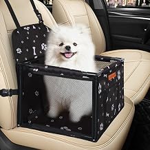 Dog Car Seat Puppy Portable Pet Booster Car Seat with Clip-On Safety Leash and Stable Fram, Anti-Collapse,Perfect for Small Pets