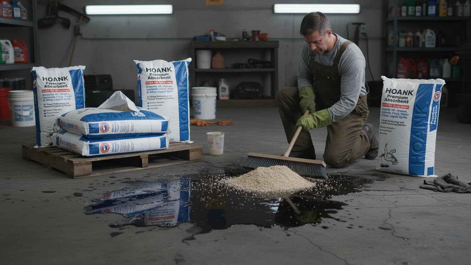 (2 Pack) - 72lb Premium Liquid Absorbent Bags Montmorillonite Clay Absorbs Oil, Grease, Hydraulic Oil, & Other Liquid Spills - 2 Bags of 35lb