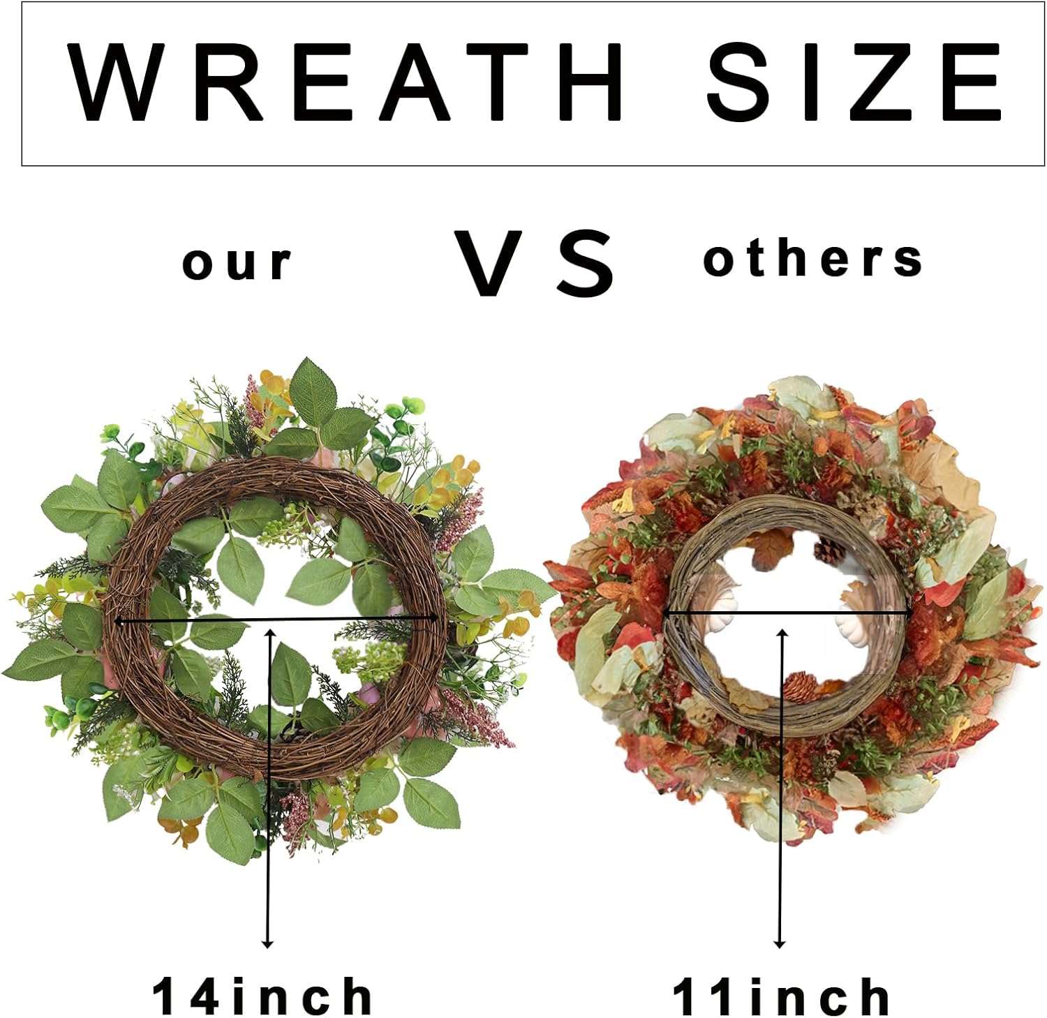 Fall Wreaths for Front Door Outside 24inch Large Autumn Wreath with Pink Pumpkins, Rose,Babysbreath,Eucalyptus& Leaves for Fall Door Wreath and Outdoor Wreaths Indoor Thanksgiving Decorations