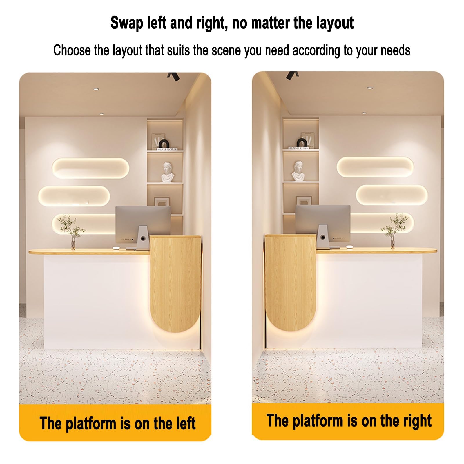 Amazon.co.jp: 木製の受付カウンター、カウンター付きのオフィス受付