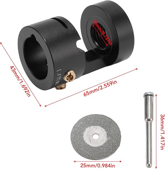 Tungsten SharpenerHead Tool, Aluminum Tungsten Electrode Sharpener Grinder, Tungsten Grinder, 4 Copper Screws Holes & 2 Upgrade CNC Mandrels, for Welding
