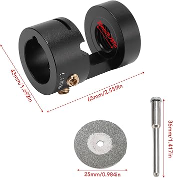 Tungsten SharpenerHead Tool, Aluminum Tungsten Electrode Sharpener Grinder, Tungsten Grinder, 4 Copper Screws Holes & 2 Upgrade CNC Mandrels, for Welding