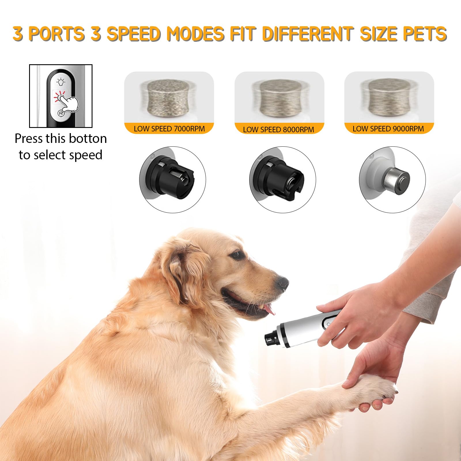 Silent Groom Pro, 2026 Upgrade Silent Pet Nail Grinder, Dog Silent Nail Grinder for Dogs Silent Dog Nail Trimmer, Rechargeable USB Charging Electric Pet Nail Grinder Nail File for Pet - image 5
