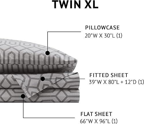 Vista 383 de Comfort Spaces - Sábanas con fundas de almohada Gris diamante