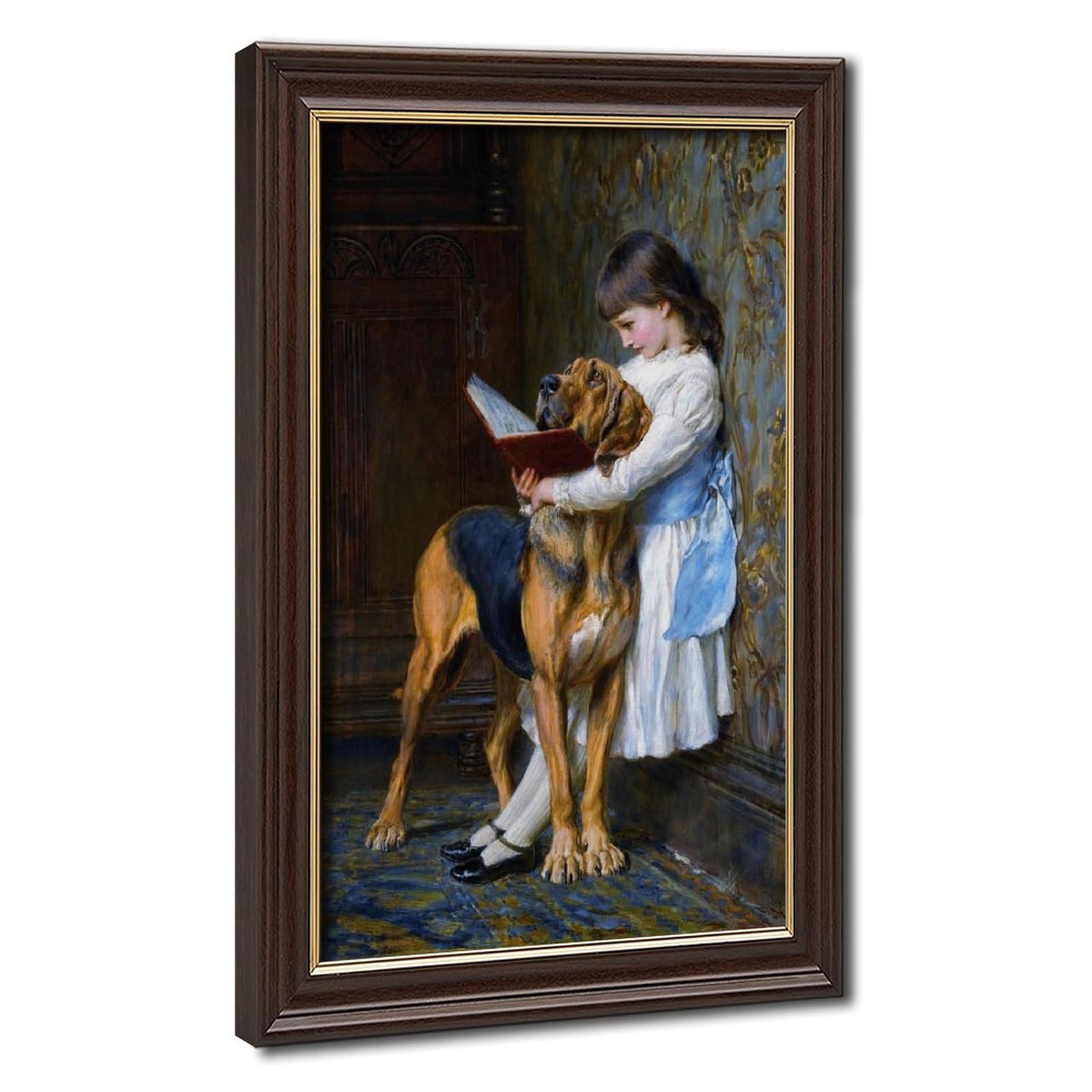 WCYB Briton Riviere - Compulsory Education 1887 Posters Prints Canvas Deco Paintings Wall Art Hangable Frame 8" L X 12" W