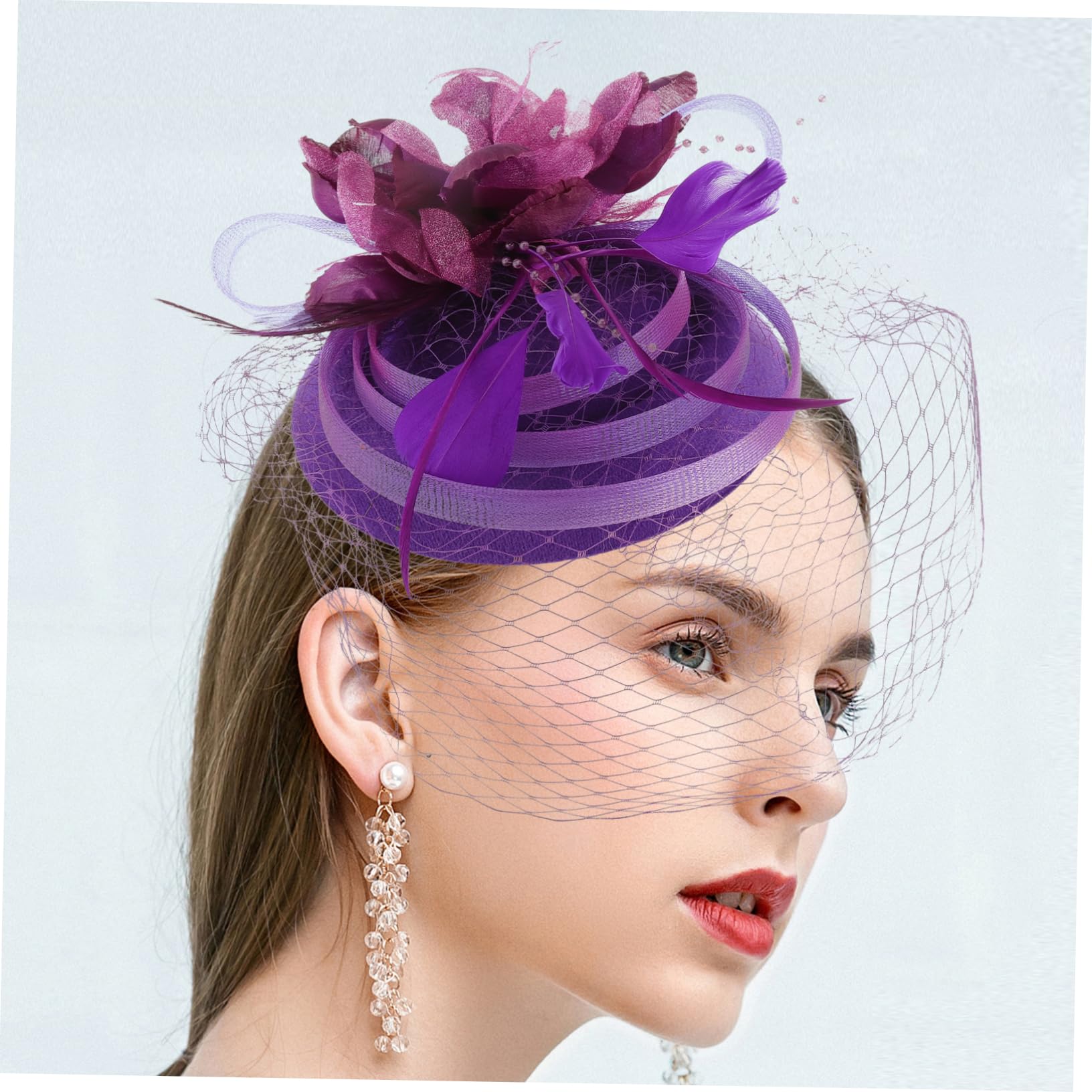 Abaodam 4pezzi Fascinator Elegante per Donne Accessorio per da Cerimonia Matrimonio e Feste Leggero e Confortevole Design alla Moda per Ogni Occasione