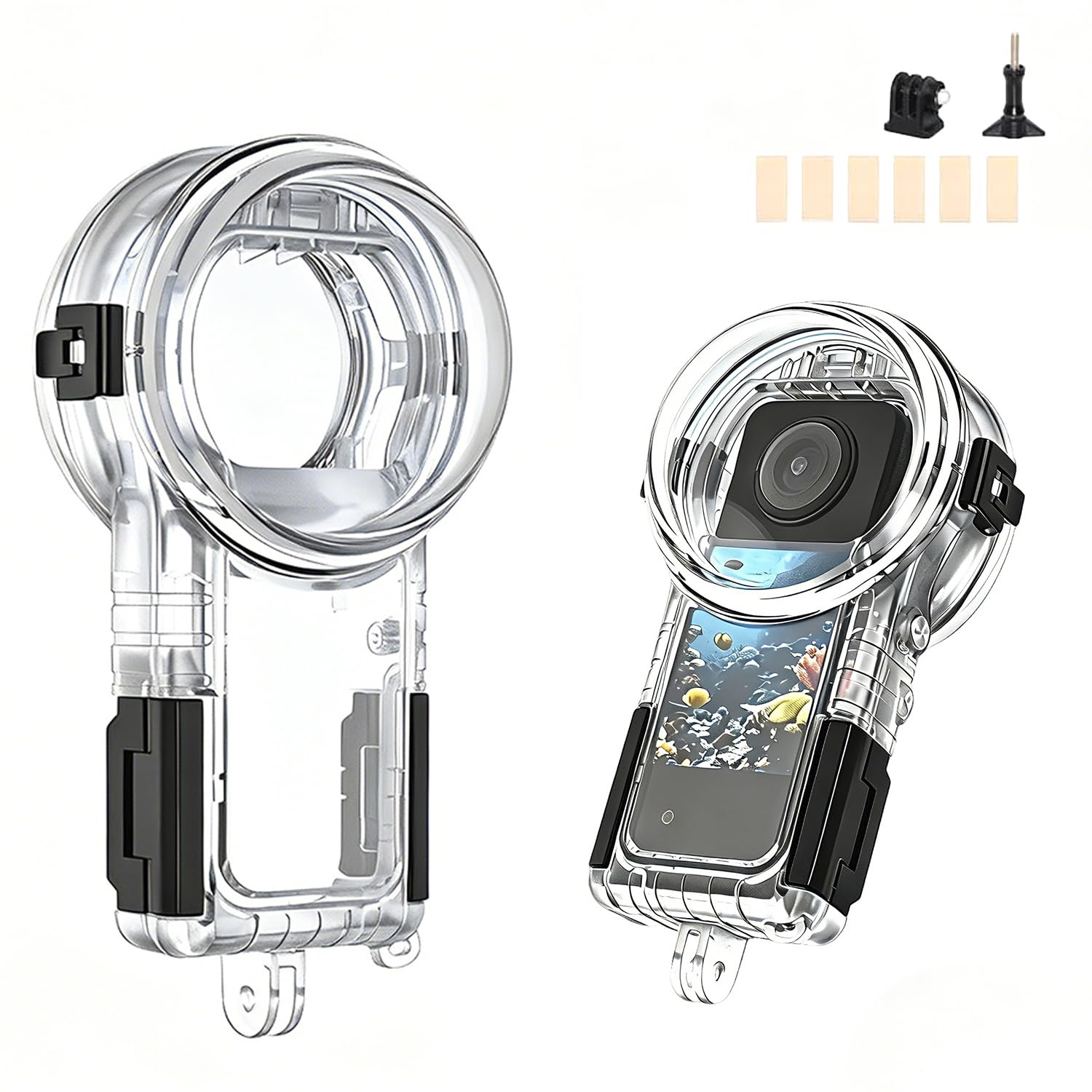 Invisible Buceo Funda Compatible para Insta360 X5-60m/196ft Bajo el Agua Buceo Carcasa Impermeable, Antivaho, Lente Ultraclara, Protección 360° para Buceo, Surf, Snorkel y Extremos Deportes