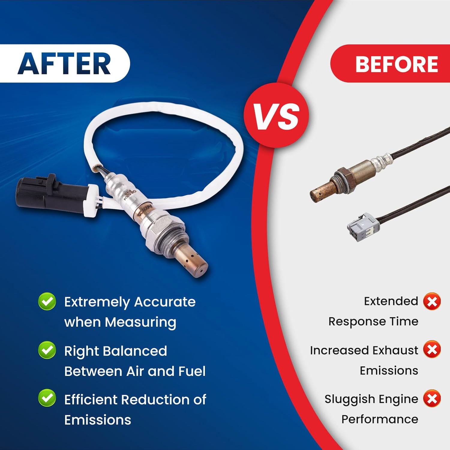 WINBEST Upstream O2 Oxygen Sensor 250-24301 234-4374 Fit for Ford 05-09 F-250 Super Duty 5.4L & 6.8L, for Lincoln 06 Zephyr 3.0L, for Mazda 09-10 Tribute 2.5L