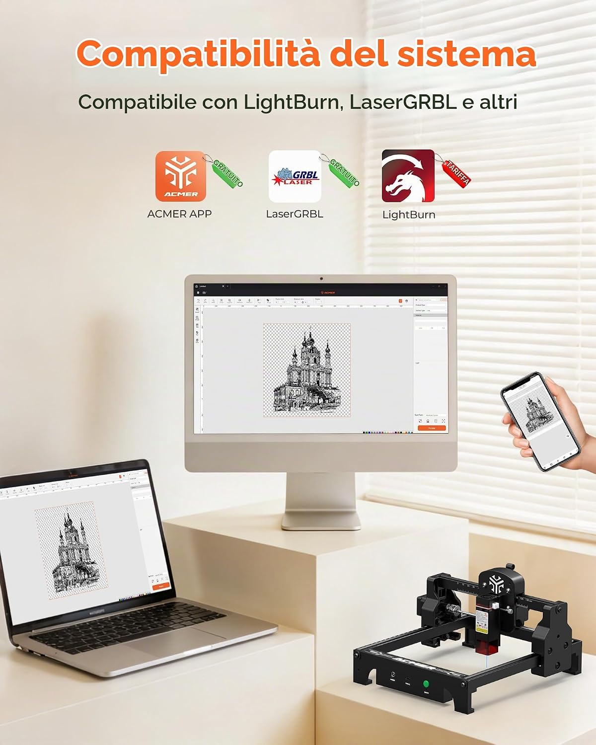 ACMER T1 Laser Engraver software compatibility