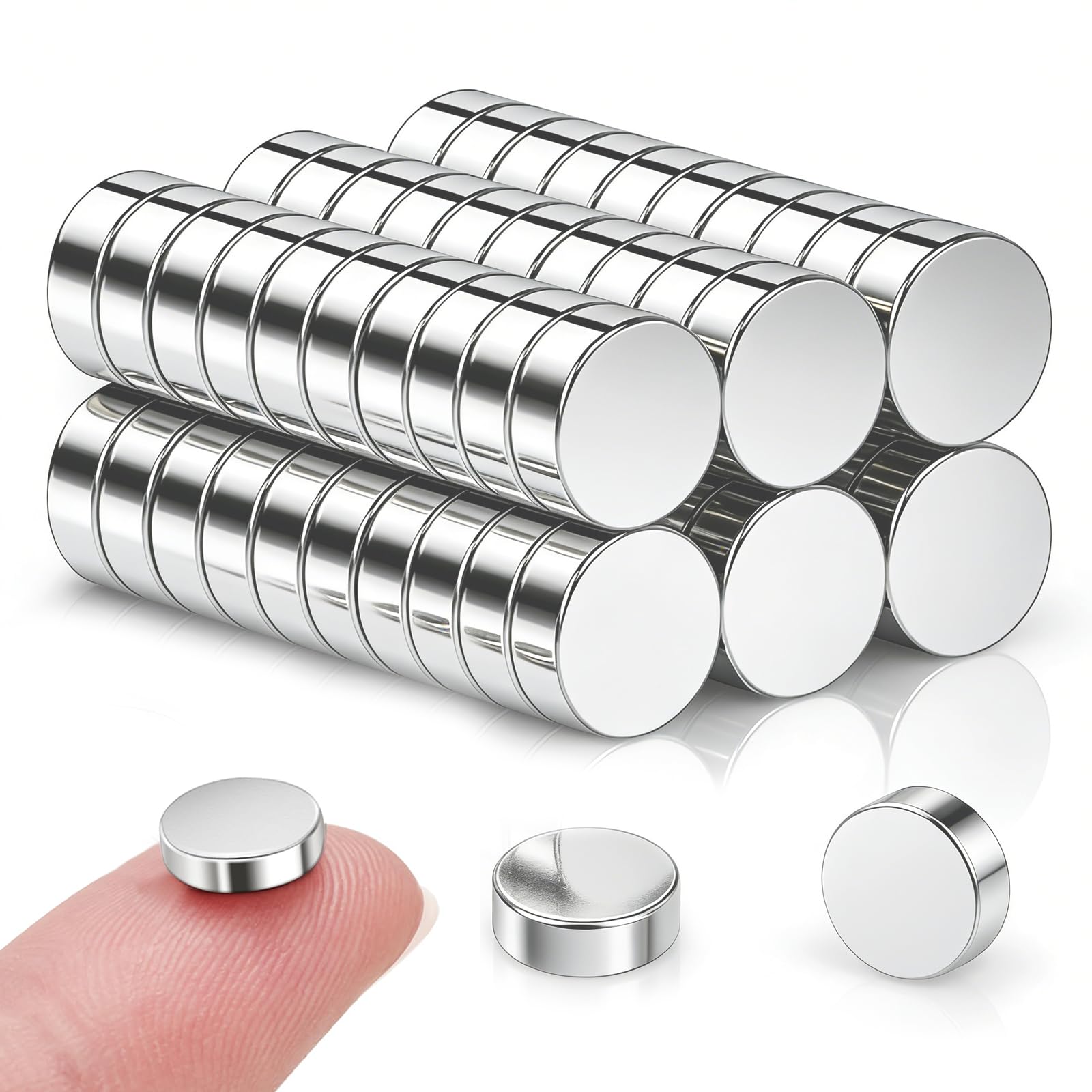 200pcs Mini Magnets Strong, 5×2mm Small Magnets for Crafts, Small Round Crafts Magnet, Muti-Use strong magnet for Fridge, Smal Whiteboards, Notice Board, DIY, Office