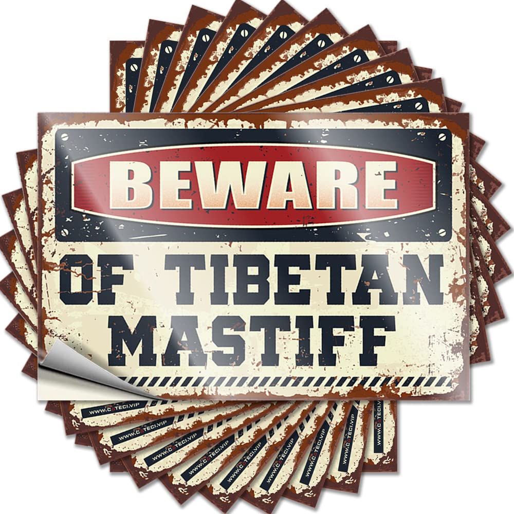 Beware of Tibetan Mastiff Housewarming Gift Stone DIY | Tall Decal Laptop Removable Vinyl Sticker Decal(6X9CM)