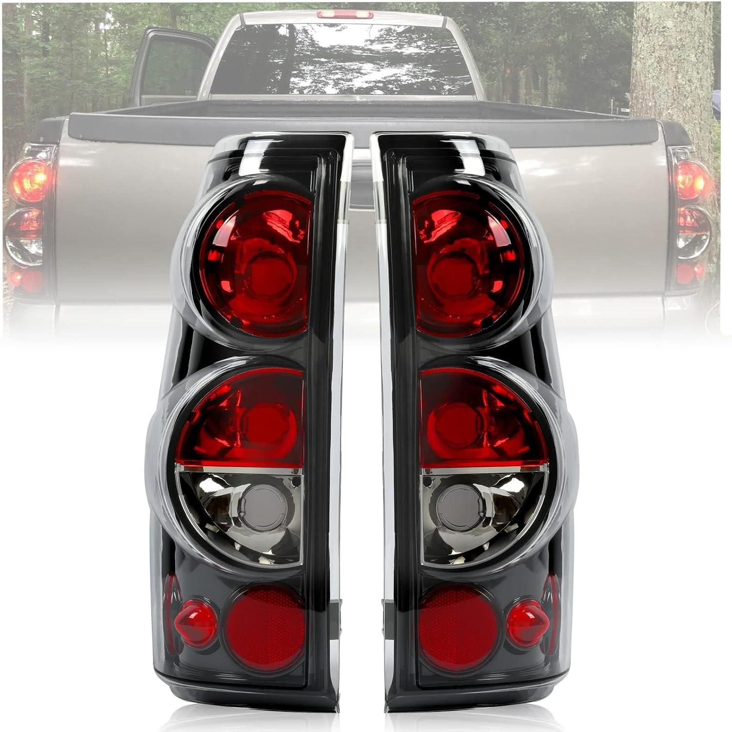 ECOTRIC Tail Lights Compatible with 1999-2006 Chevy Silverado 1500 2500 3500 Classic 1999-2003 GMC Sierra 1500 2500 3500 Pair Taillight Brake Signal Lamp Clear Lens
