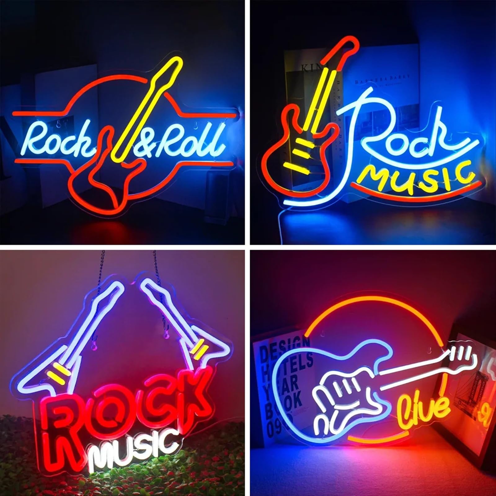 ネオンサイン ROCK ROLL ロックンロール ギター インテリア 室内装飾 ネオンサイン ROCK ROLL ロックンロール ギター インテリア 室内装飾