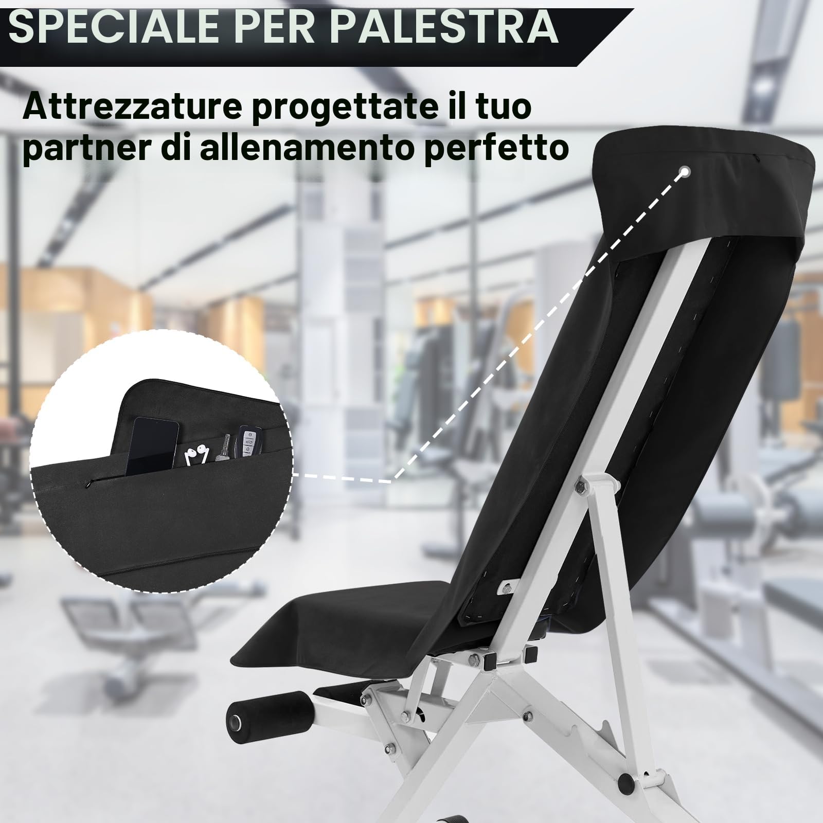 Pameil Asciugamano Palestra | 120x50cm Asciugamano Microfibra Con Tasca Con Cerniera | Asciugatura Rapida, Leggero, Assorbente Asciugamani Mare Microfibra e Asciugamani Palestra Fitness