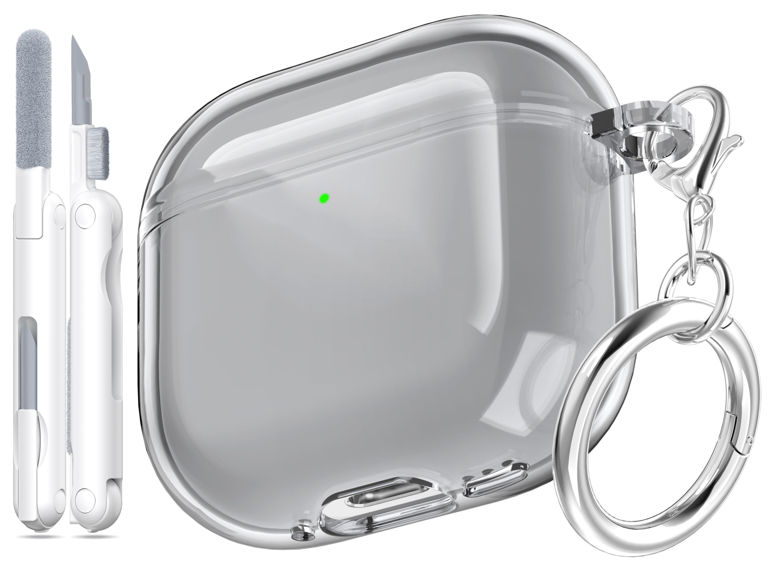 MHYALUDO for AirPods 4th Generation Case Cover 2024, Military-Grade Shockproof, Soft TPU Highly Transparent Anti-Yellowing for AirPods 4 Case with