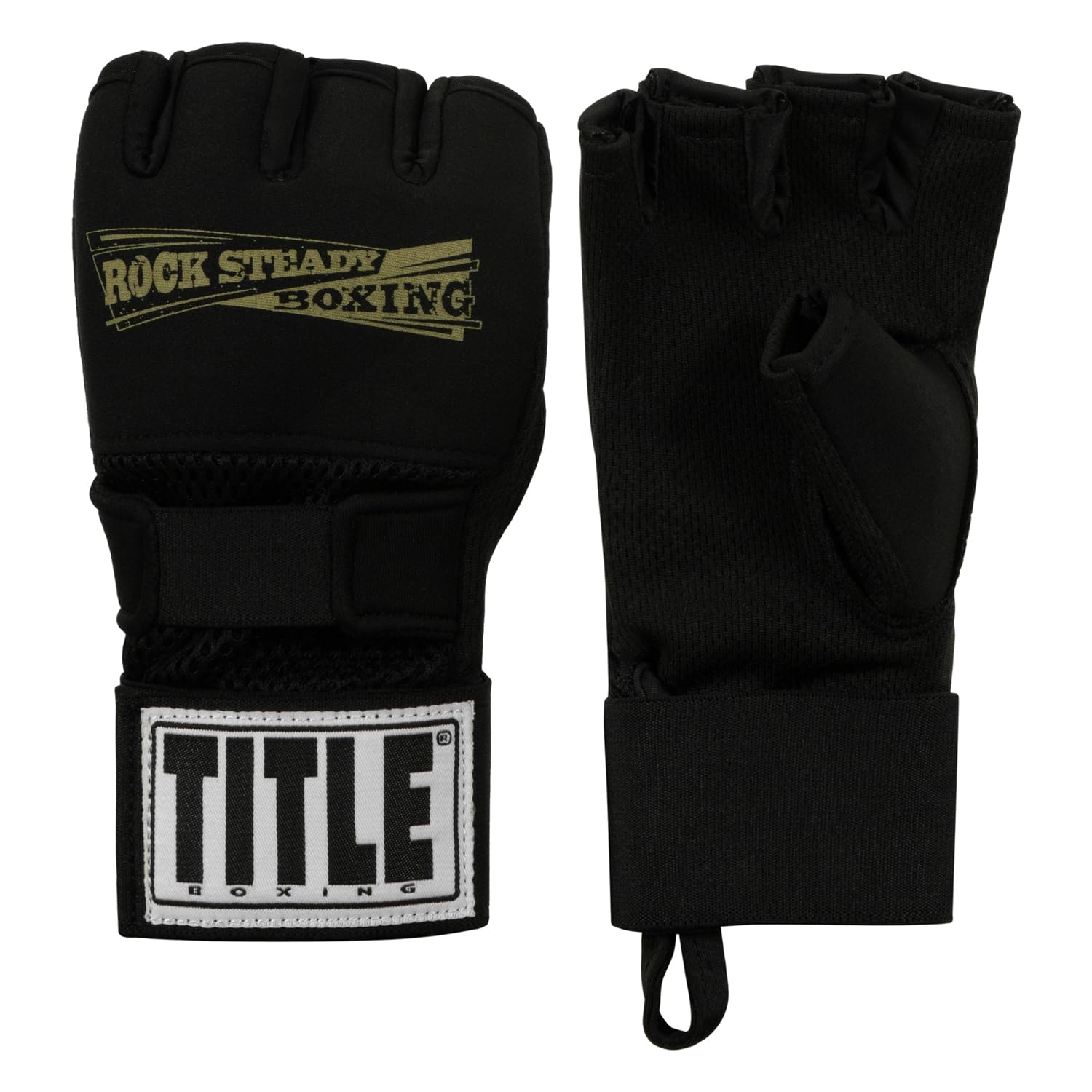Title Boxing Rock Steady Gel Glove Wraps (Black, Small)