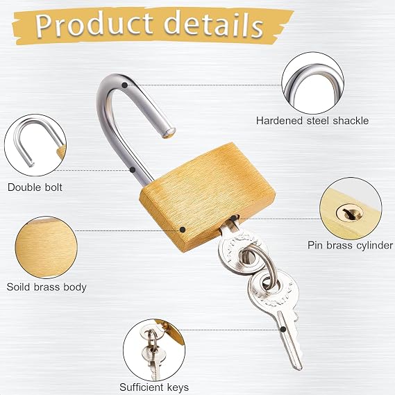 3 Pcs Small Solid Brass Locks with Keys, Mini Key Locks for Luggage Locks, Backpack Small Locks, Gym Locker Padlocks, Jewelry Box Locks... (20-25-30mm)