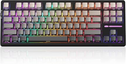 LIGHT87 Wireless Creamy Keyboard, Gasket Structure, RGB Backlit, 2.4G/USB-C/BT5.0 Hot Swappable Mechanical Gaming Keyboard for Win/Mac/PC, 8000mAh Battery, Side Printed PBT Keycaps, Black