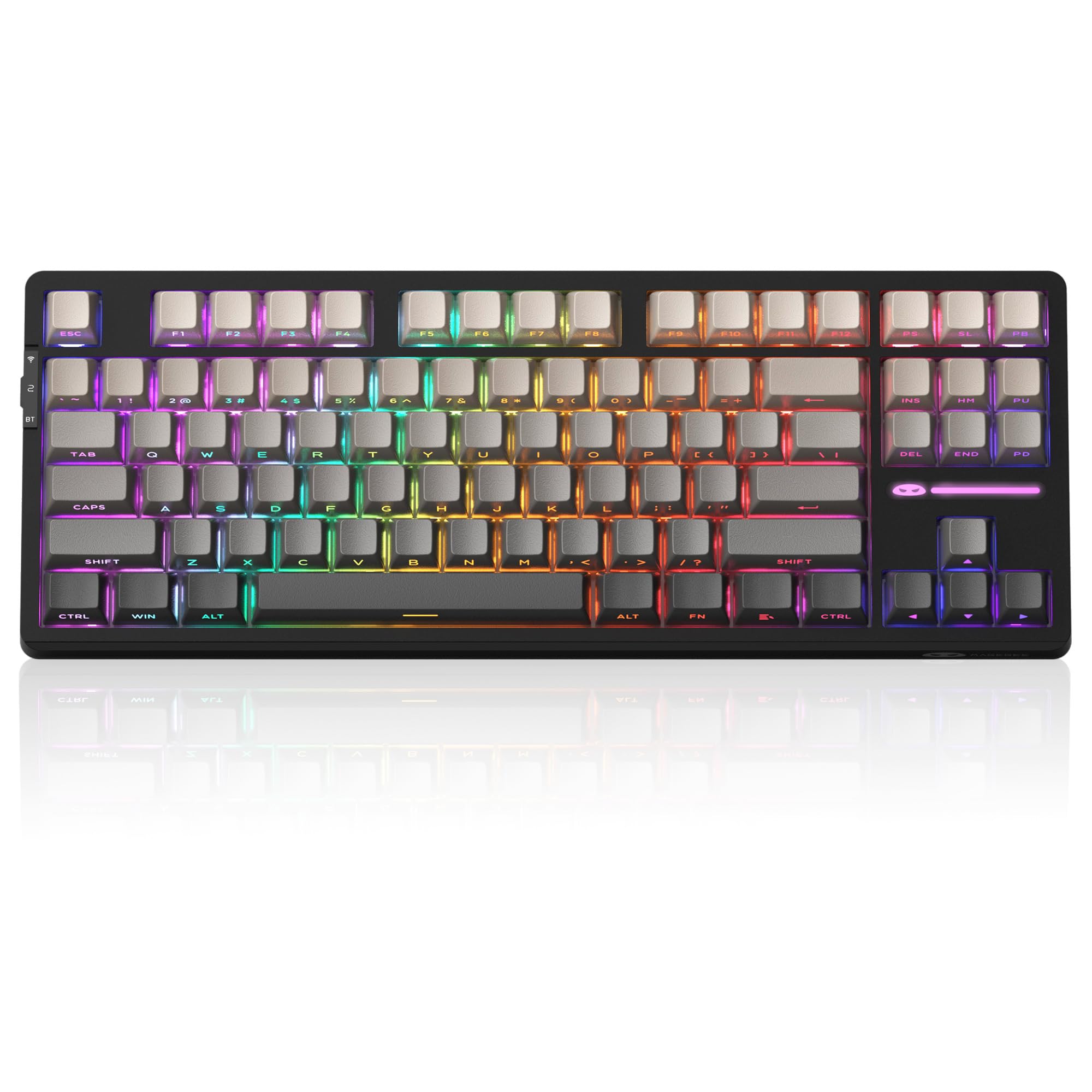MageGee Light87 Gasket Mounted Hot Swappable Creamy Mechanical Keyboard with Blue Whale Switches, Gradation Black Grey Black/Blue Whale Switch