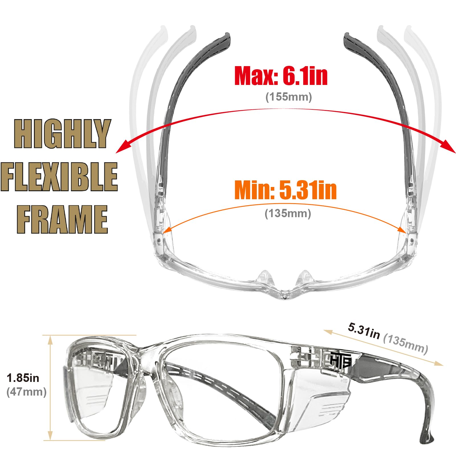 HTS HUNTERSKY Anti-Fog Safety Glasses with Side Shields ANSI Z87.1 — Amazon image 5
