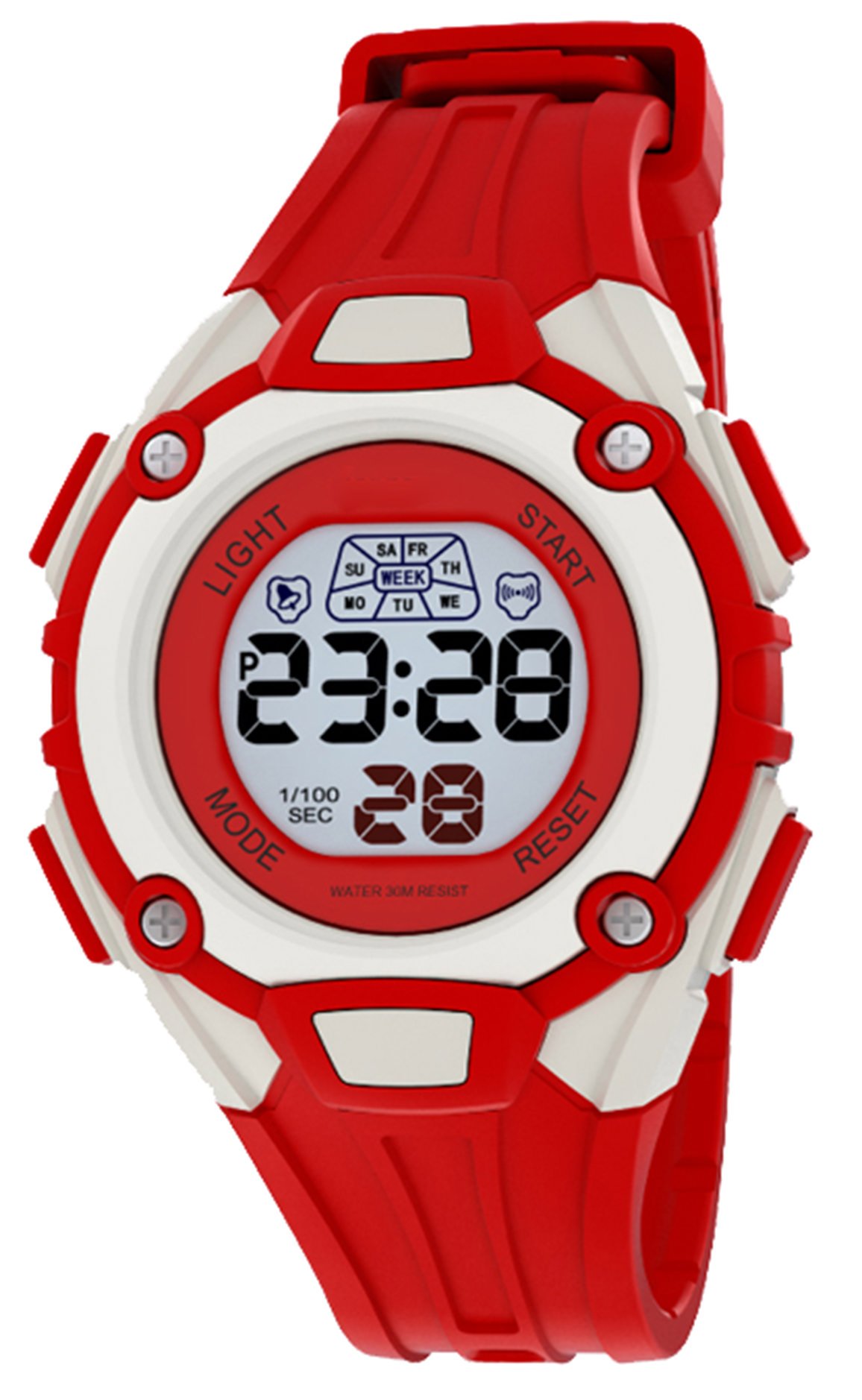 Time Up Digital LCD Display Grey Dial Multi-Function Watch for Kids-MR-8548013-RED (B079P7BVCN) Amazon Price History, Amazon Price Tracker