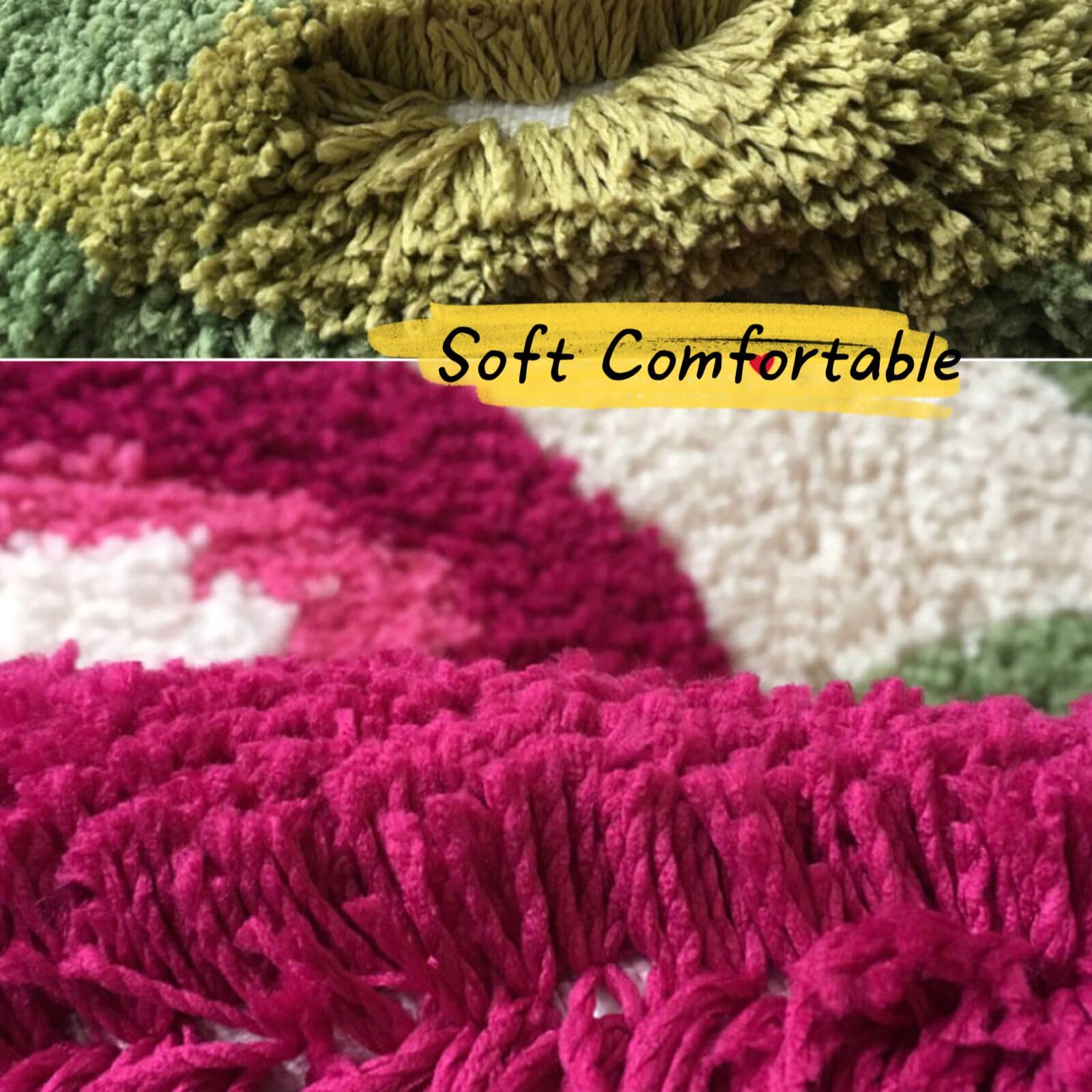 Forssils Cherry Badematte 58x48cm - Rutschfester Badteppich In Kirschform Plüsch