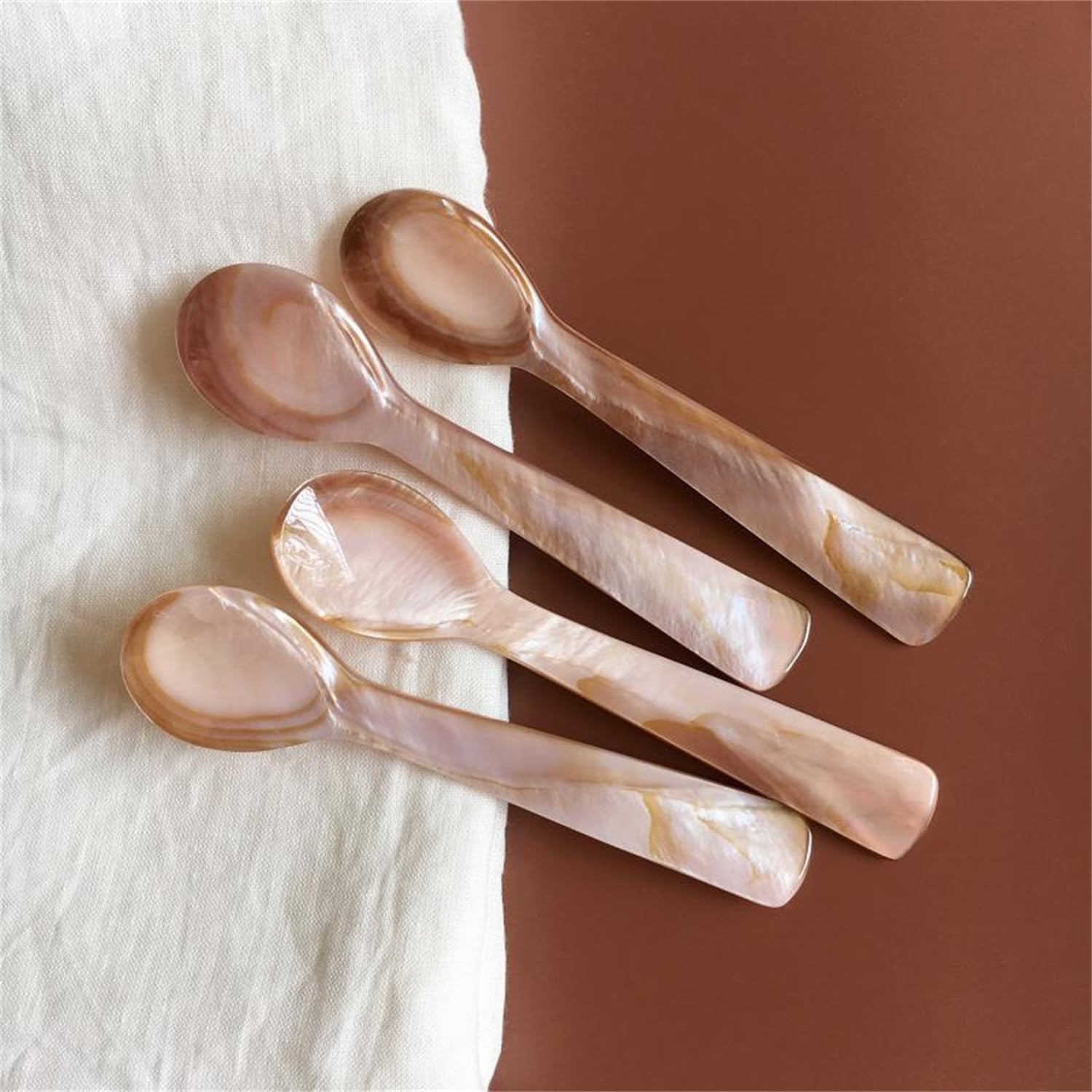 2 cucharas de caviar de nácar, 12 cm, cucharas de nácar, cucharas de huevo, aspecto de nácar, cucharas de café, cucharas para servir, cucharas de postre, cucharas de desayuno, cuchara