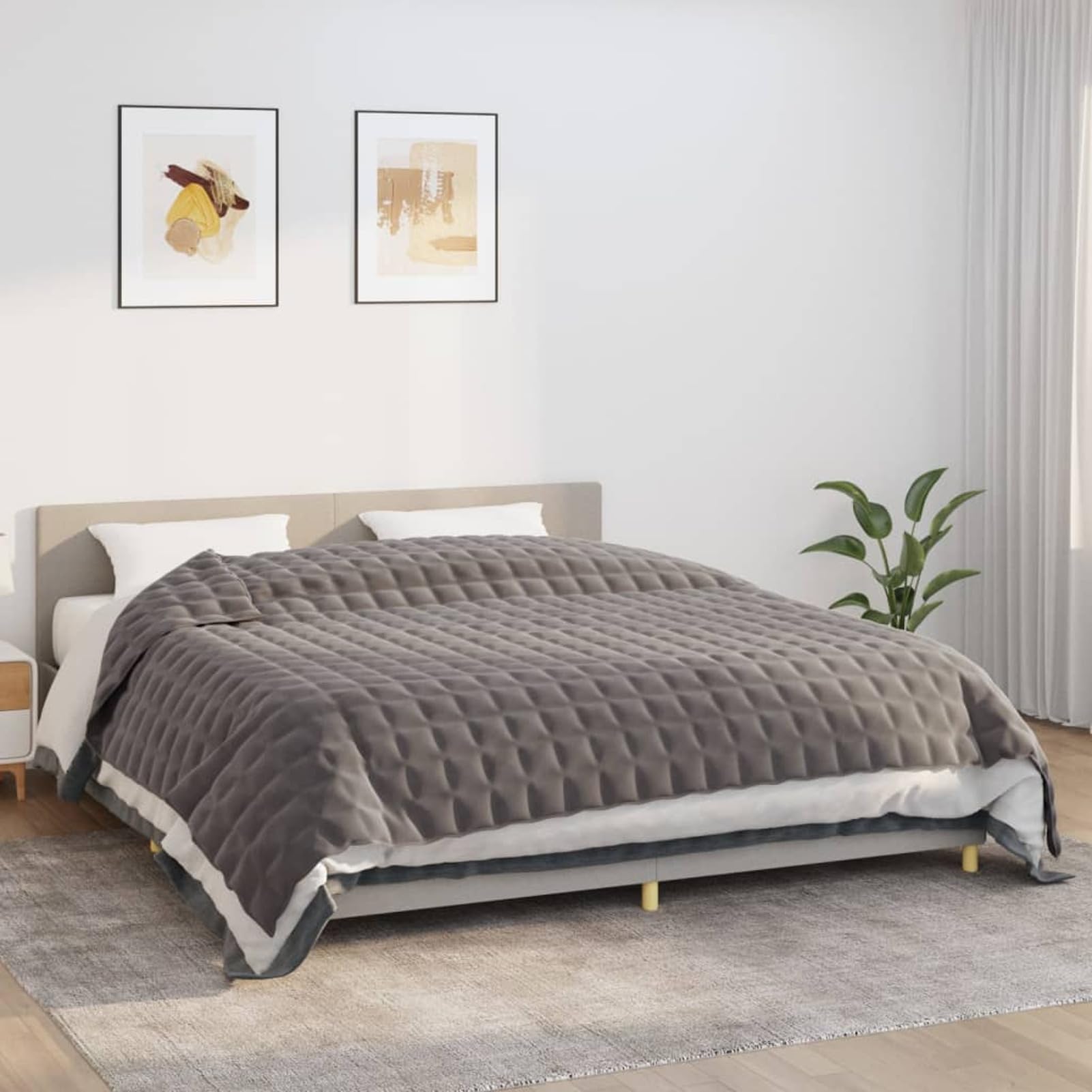Manta con Peso de 11 kg para Dormir Mejor - Gris, 220x260 cm, Fibra y Perlas de Vidrio, Ideal para Relajación y Ansiedad