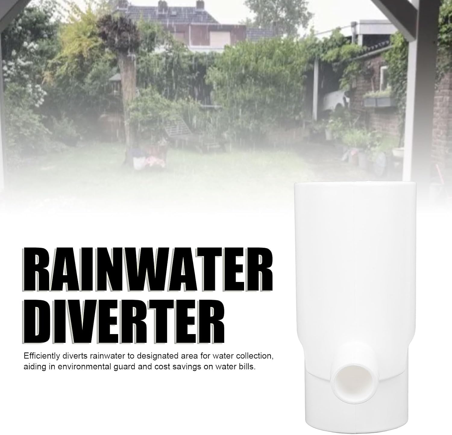 Buachois Rainwater Collection System 8cm Round Downspout Diverter White