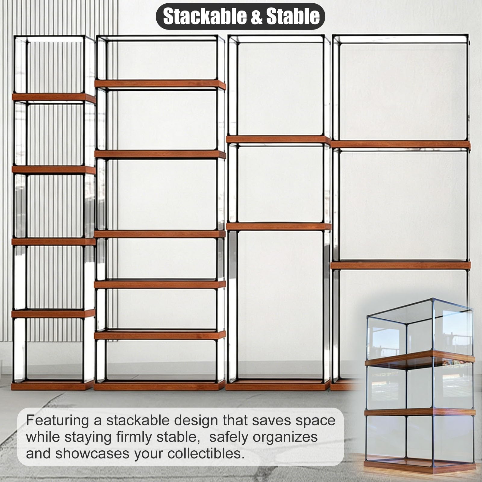 scatola teca trasparente Vetrina Espositiva In Acrilico Antipolvere, Da Assemblare, Vetrina Extra-large Per Action Figure, Scatole Per Conservazione E Organizzazione(85x45x45cm/33x18x18in)