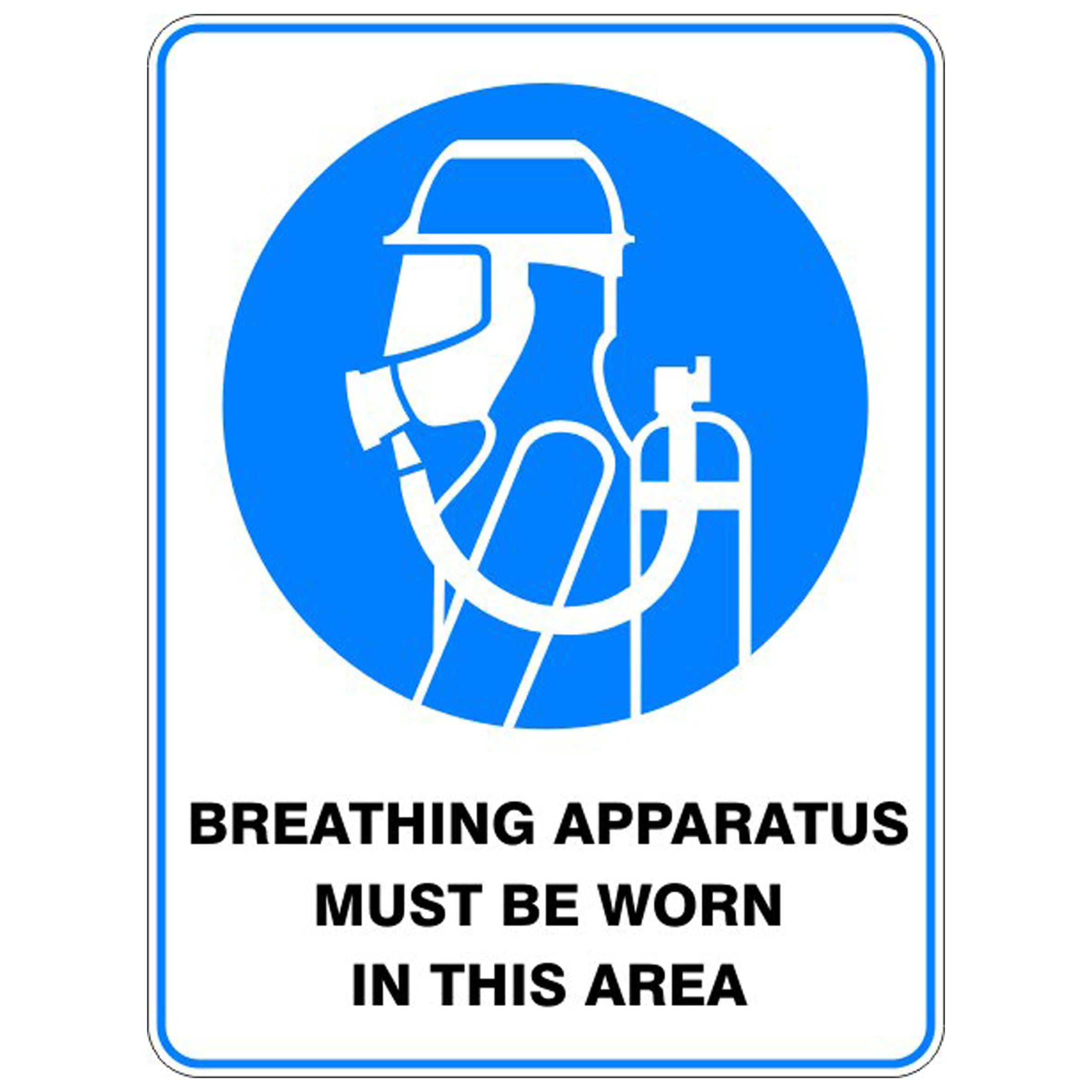 Breathing Apparatus Must Be Worn In This Area Mandatory Signs Metal Tin Sign 8 x 12 inch for Industrial & Commercial